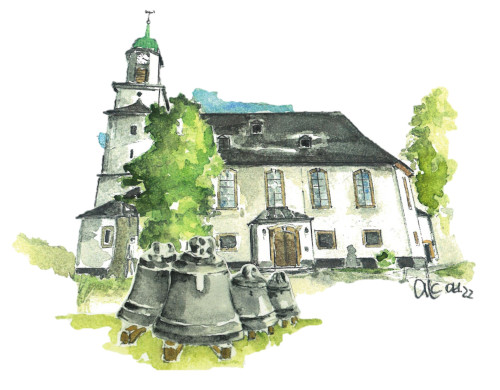 Sicht vom Markt (Aquarell)